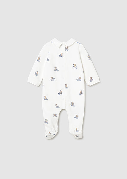 Mayoral Baby Boy Blue & Ivory Teddy Bear Babygrows