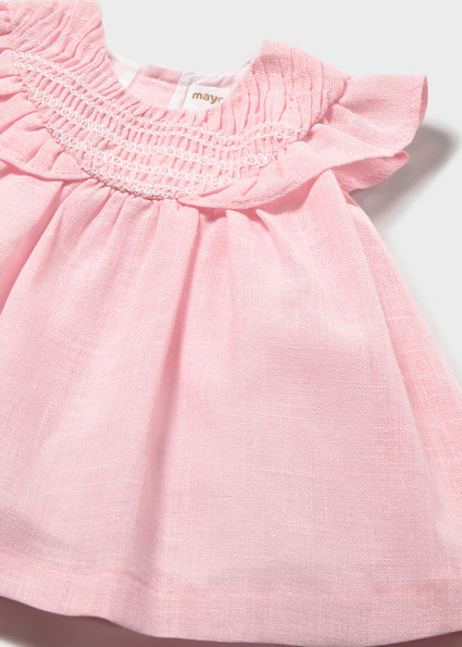 Mayoral Baby Girl Pink Smocked Cotton Dress