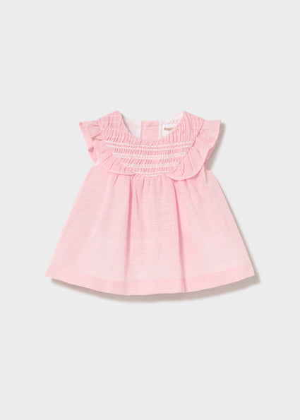 Mayoral Baby Girl Pink Smocked Cotton Dress