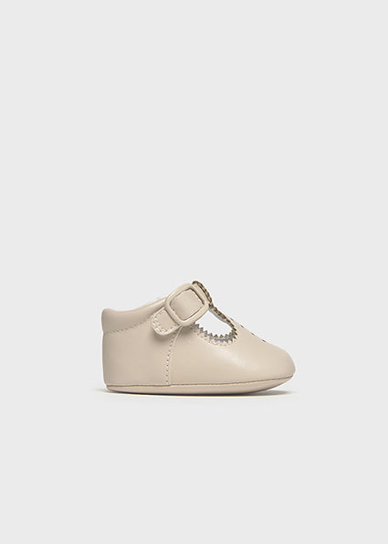 Mayoral Baby Beige T Bar Pram Shoes