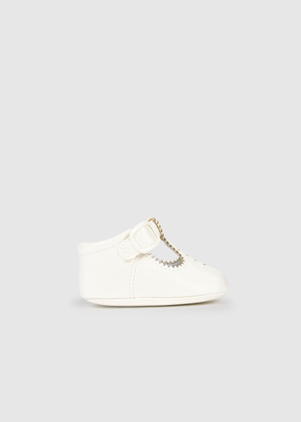 Mayoral Baby White T Bar Pram Shoes