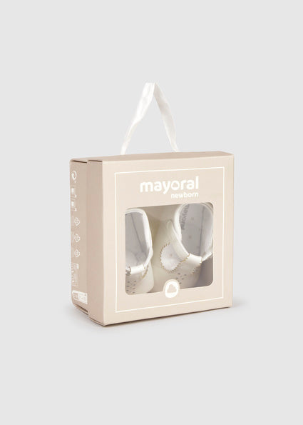 Mayoral Baby White T Bar Pram Shoes