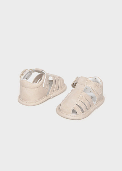 Mayoral Baby Beige Faux Leather Pre Walker Sandals