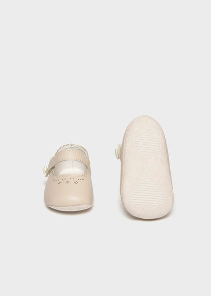Mayoral Baby Girl Beige Mary Jane Pram Shoes