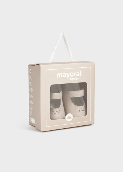 Mayoral Baby Girl Beige Mary Jane Pram Shoes