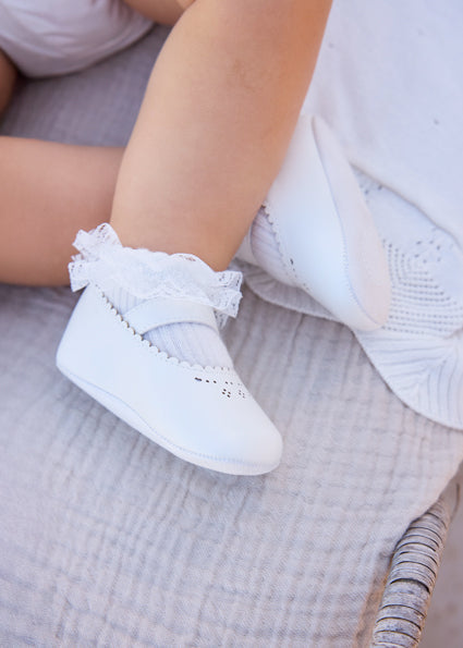 Mayoral Baby Girl White Mary Jane Pram Shoes