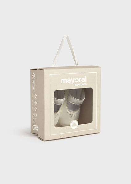 Mayoral Baby Girl White Mary Jane Pram Shoes