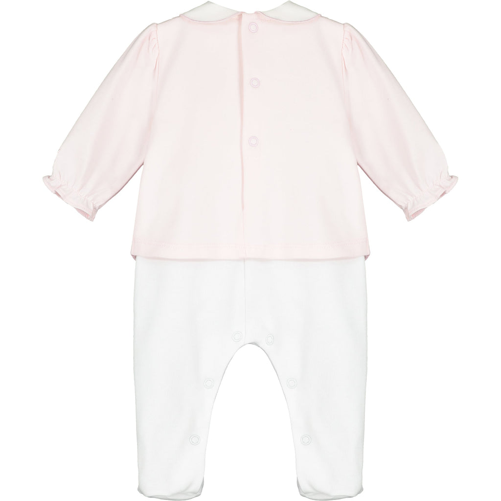 Emile et Rose Betty Baby Girl Pink & Ivory Babygrow & Headband
