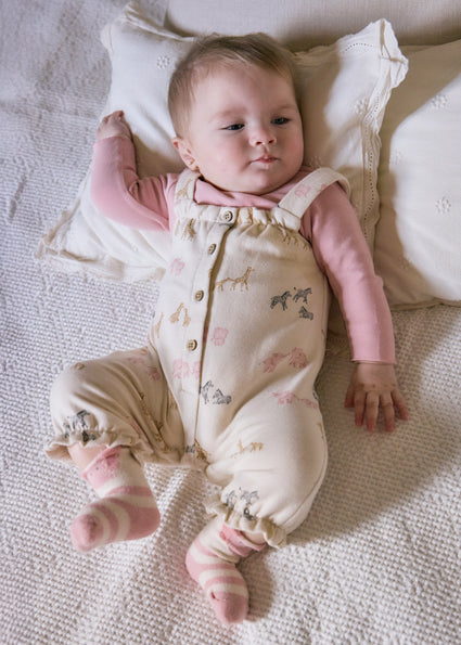 Mayoral Baby Girl Pink & Ivory Safari Print Comforter