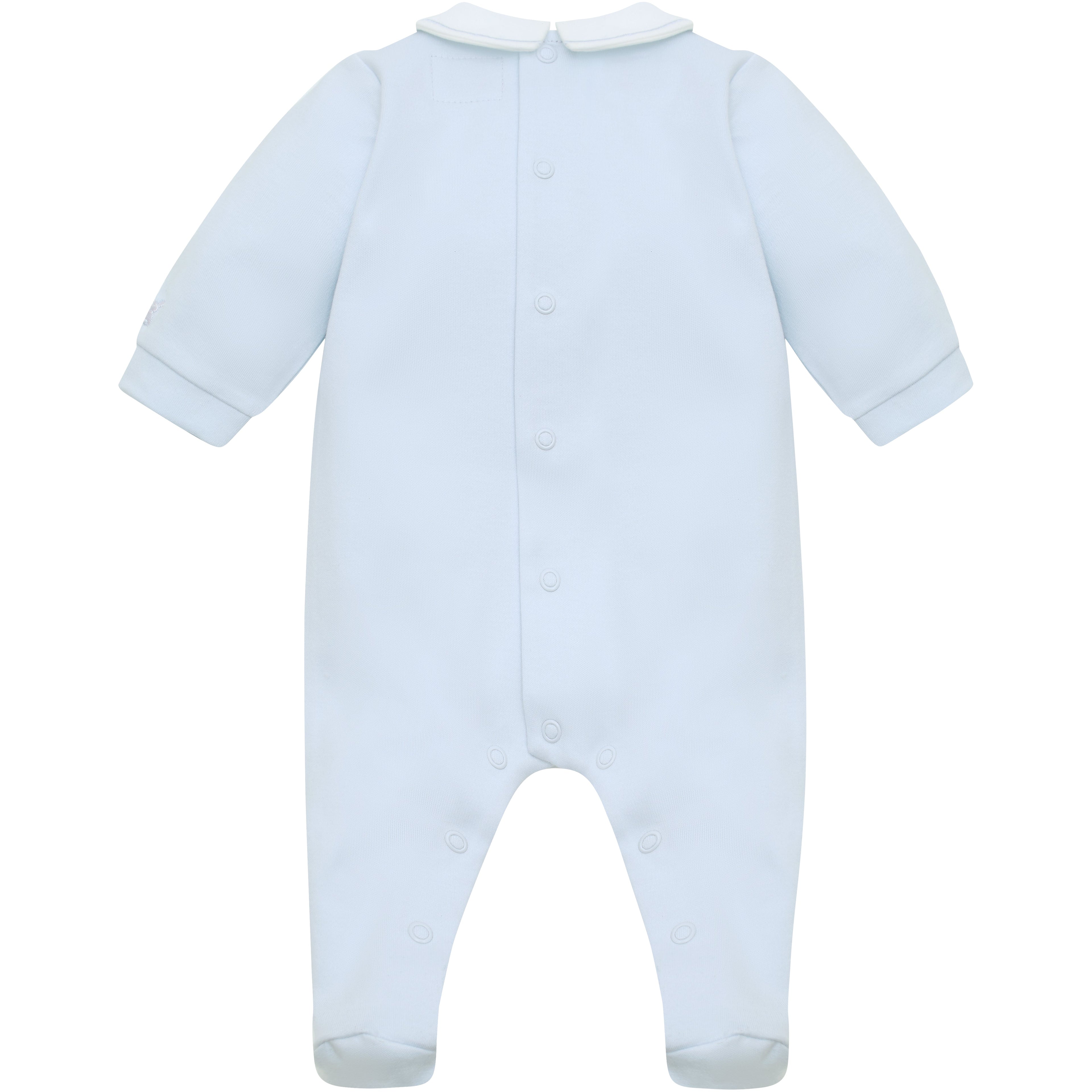 Emile et Rose Lewis Baby Boy Blue Toy Embroidery Cotton Babygrow
