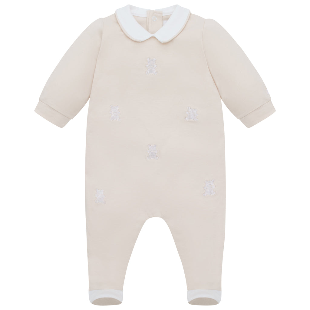 Emile et Rose Lionel Beige Unisex Baby Cotton Babygrow & Hat Set