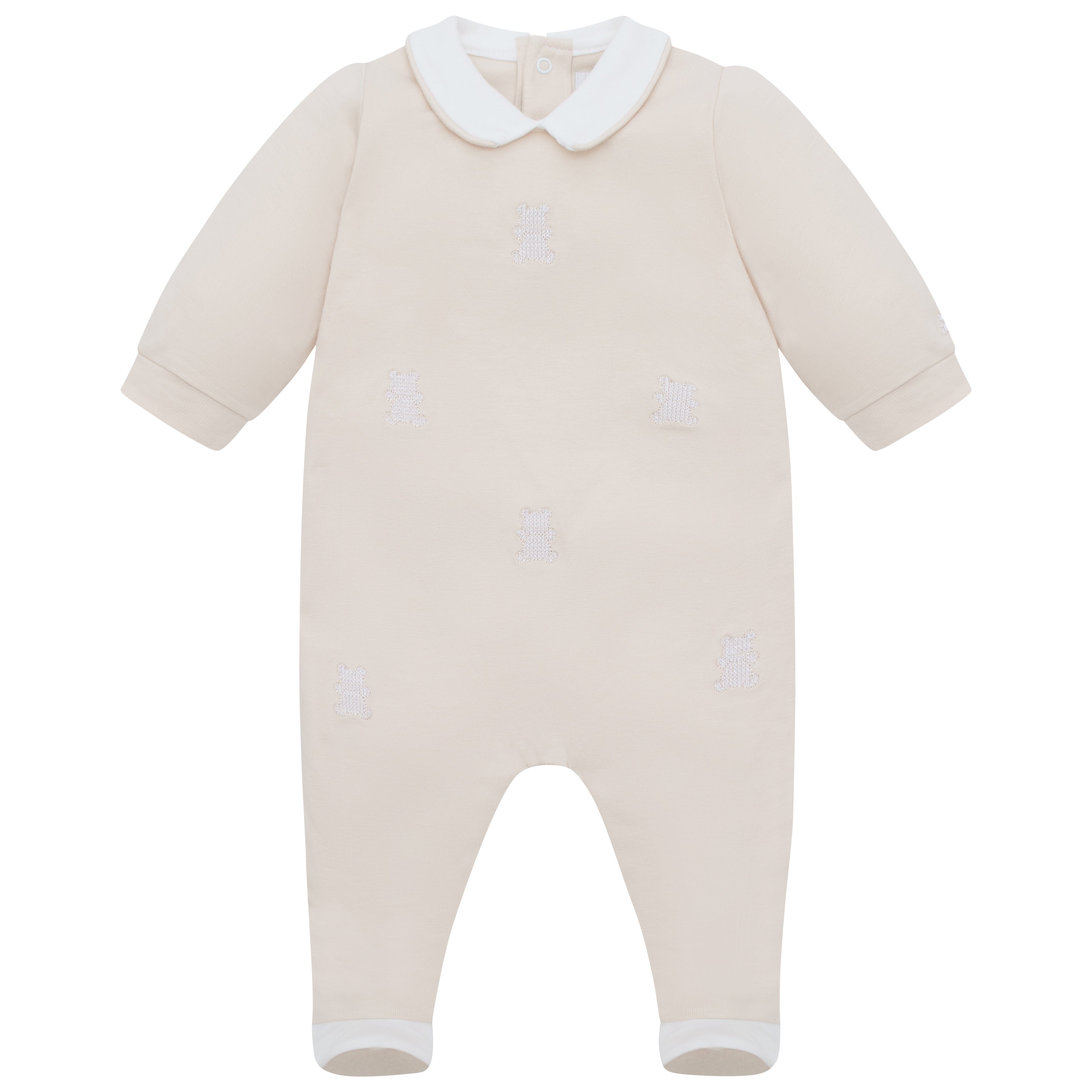 Emile et Rose Lionel Beige Unisex Baby Cotton Babygrow & Hat Set
