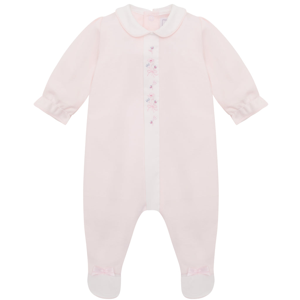 Emile et Rose Loretta Baby Girl Pink Cotton Babygrow & Hat Set