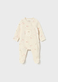 Mayoral Baby Girl Ivory & Pink Velour Babygrow