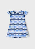 Mayoral Girls Blue Zigzag Dress