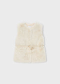 Mayoral Girls Beige Faux Fur Gilet
