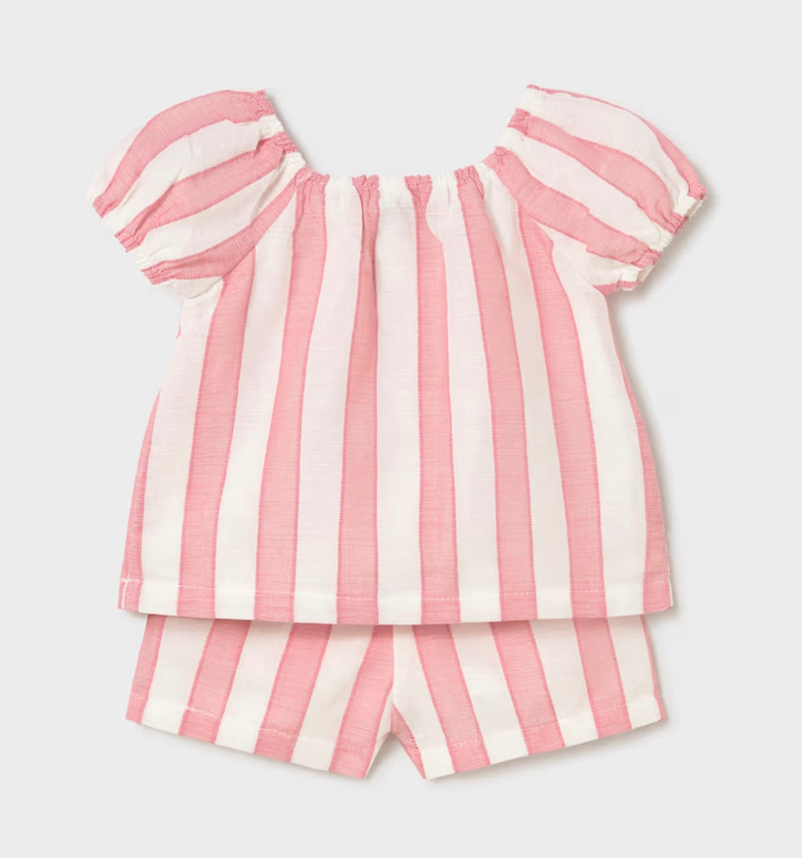 Mayoral Girls Pink Striped Shorts Set