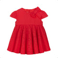 Miranda Baby Girls Red Cotton Anglaise Dress