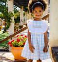 Rochy Girls Neon Blue Checked Cotton Dress