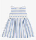 Miranda Girls Blue & White Striped Cotton Dress