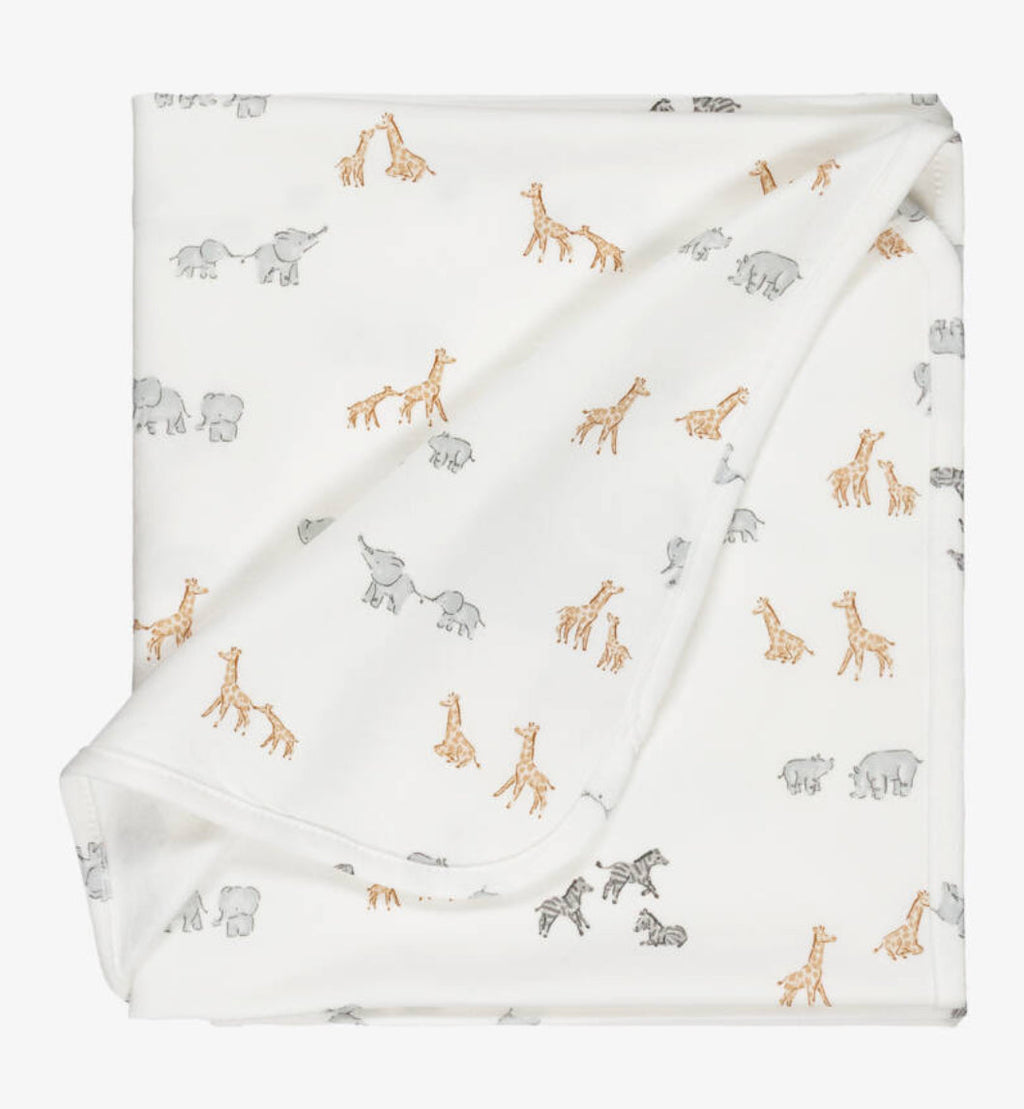 Mayoral Baby Ivory Safari Print Jersey Blanket