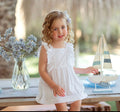 Miranda Girls White Angalise Cotton Dress