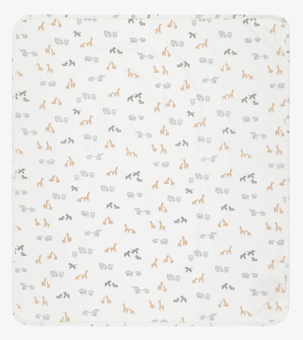 Mayoral Baby Ivory Safari Print Jersey Blanket
