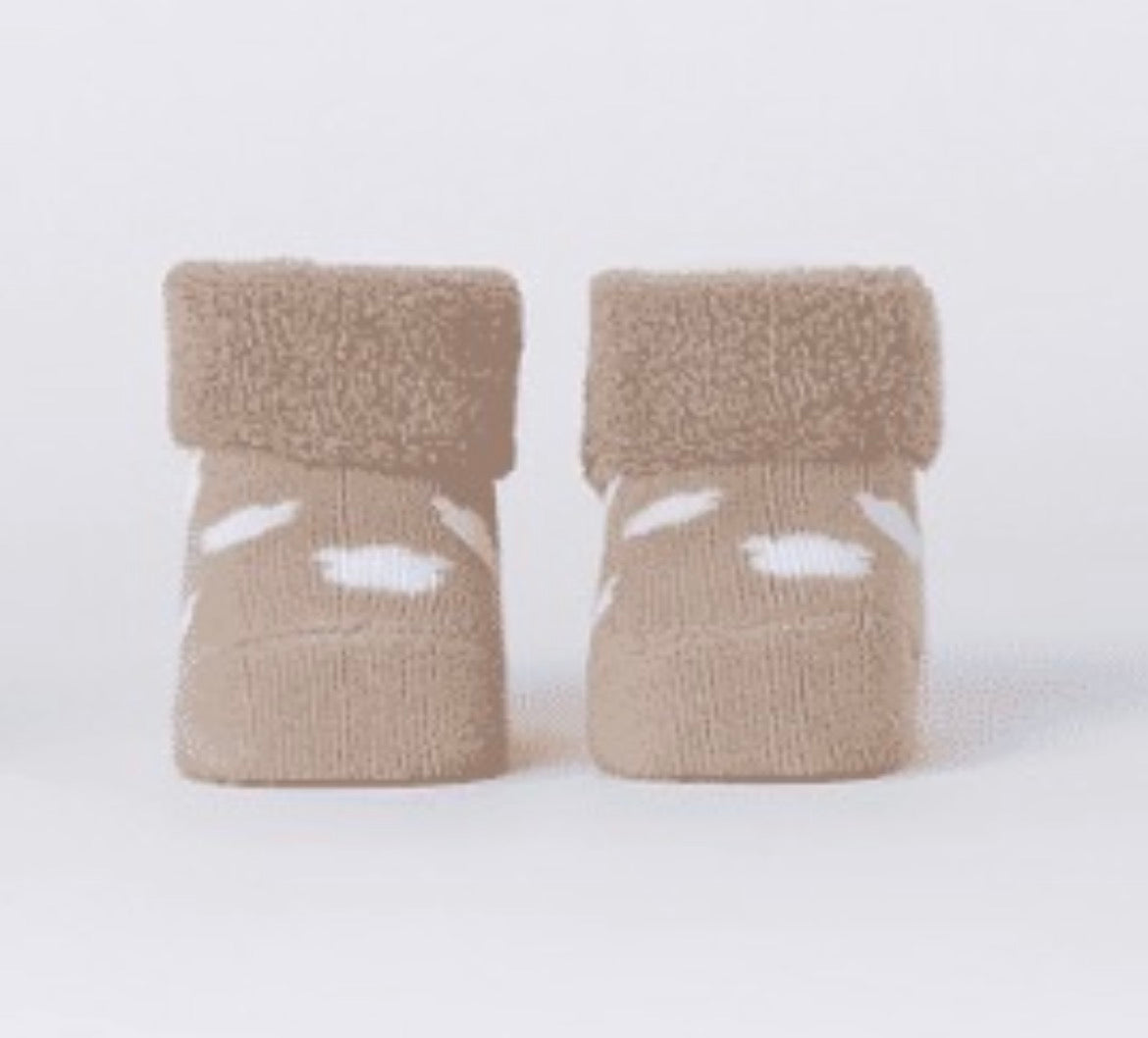 Minibanda Baby Ivory & Beige 3 Pack of 0-3m Socks