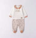 Minibanda Baby Boy Beige & Ivory Car Print 2 Piece Outfit