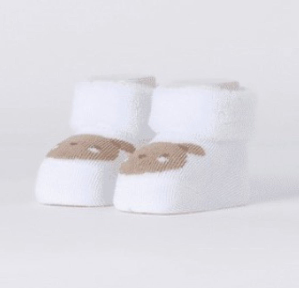 Minibanda Baby Ivory & Beige 3 Pack of 0-3m Socks