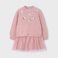 Mayoral Girls Pink Sparkly Dress Set