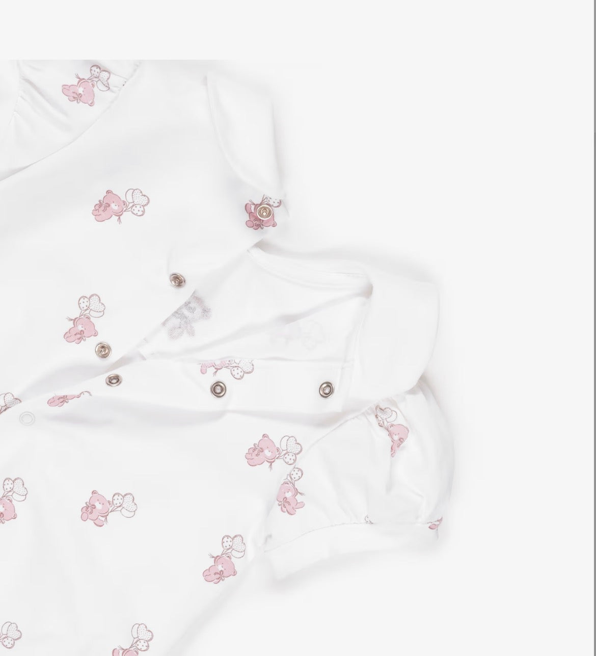 Mayoral Baby Girls Pink & Ivory Cotton Teddy Bear Print Rompers (2 Pack)