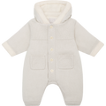 Emile et Rose Kane Unisex Baby Beige Knit Hooded Pramsuit