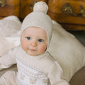 Emile et Rose Kenton Beige Unisex Baby Cotton Pom Pom Hat