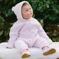 Emile et Rose Kristen Baby Girl Pink Knit Hooded Pramsuit